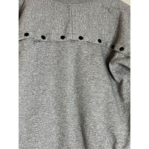 REBECCA MINKOFF Women's Grey button Melange Canyon  Sweatshirt L - Picture 3 of 3